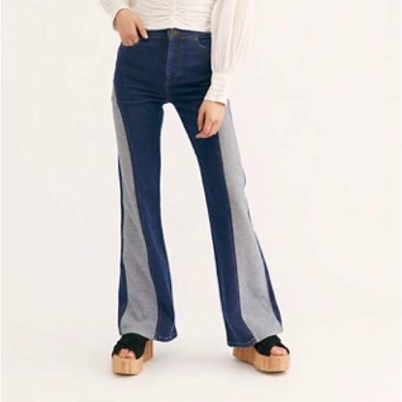 We The Free Blue And Gray Women Jeans